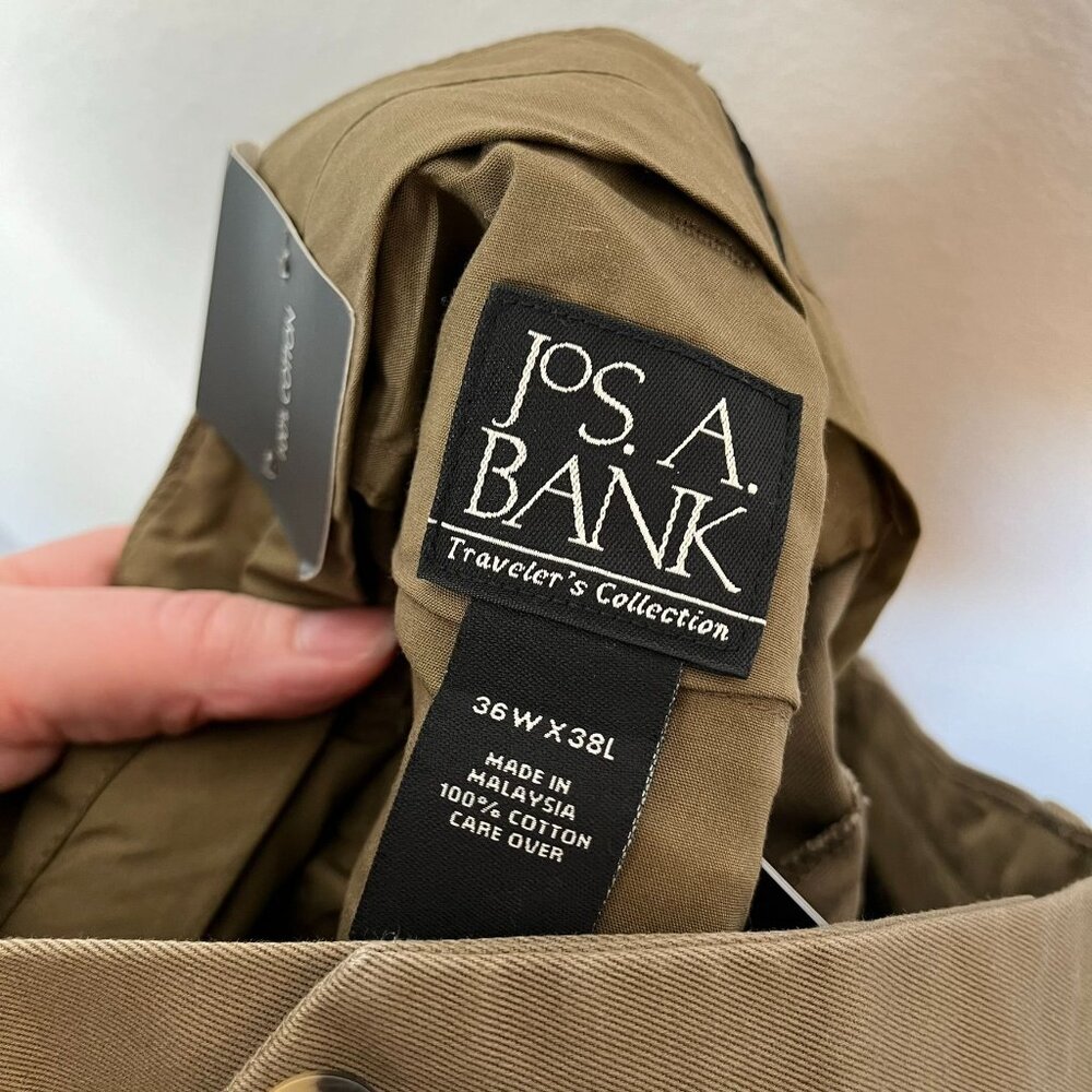 Jos. A. Bank Travelers Twill Mens Khaki Dress Pants Size 36 x 38 - Picture 7 of 13